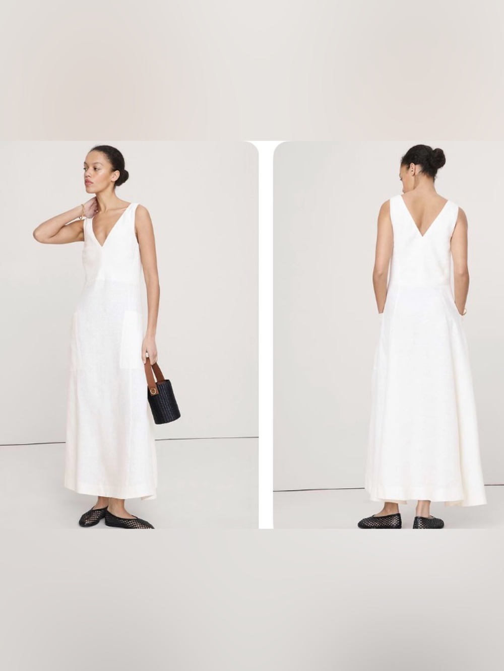 NWT banana republic large linen pocket maxi dress